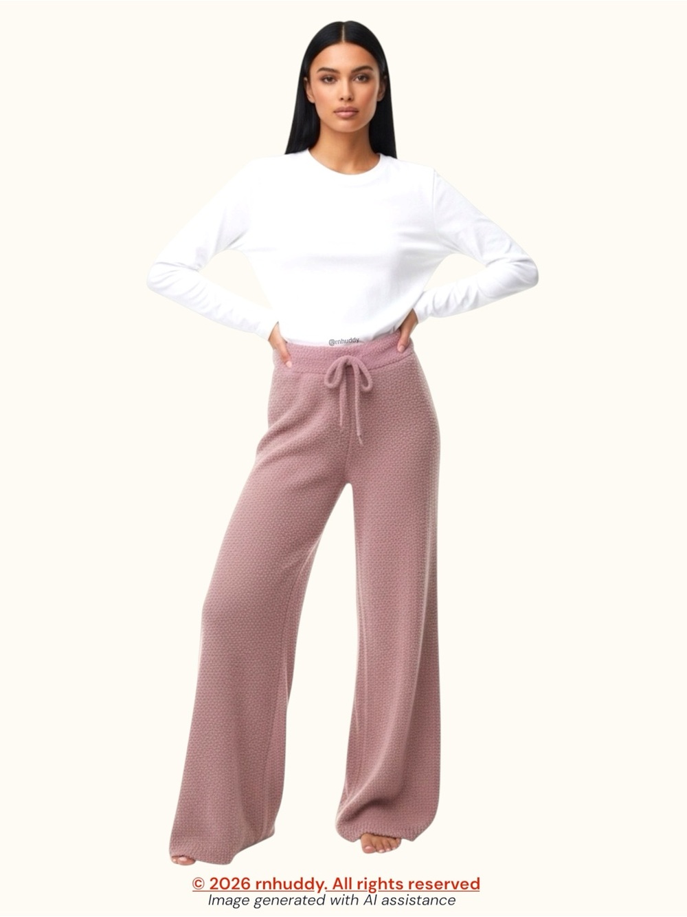 Thread & Supply S smock rose soft fuzzy lounge pants